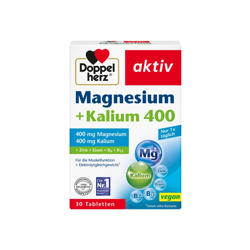 Doppelherz aktiv Magnesium 400 + Kalium, 30 Tabletten