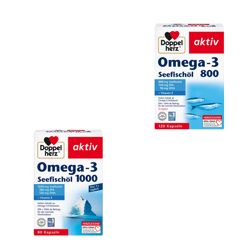 Doppelherz aktiv Omega-3, Seefischöl in versch. Varianten